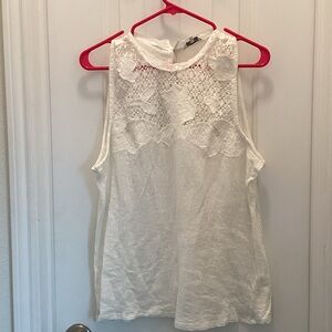 Elegant White Lace Sleeveless Top